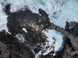El Hierro Prints: aerial drone flight over the beautiful canary island el hierro in spain in summer