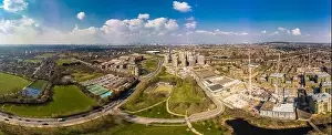 Greenwich Prints: Aerial drone panoramic image of Kidbrooke Village, London, UK