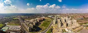 Greenwich Prints: Aerial drone panoramic image of Kidbrooke Village, London, UK