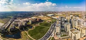 Aerial drone panoramic image of Kidbrooke Village, London, UK