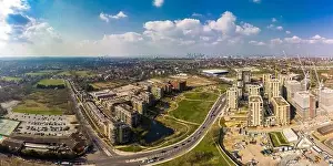 Greenwich Prints: Aerial drone panoramic image of Kidbrooke Village, London, UK