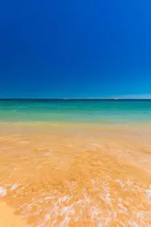 Praia Prints: Aerial drone panoramic views of Praia Nova and Praia de Nossa beach, Algarve, Portugal