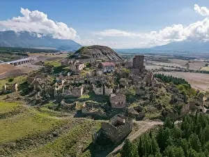 Ghost Town Prints: Aerial drone photo of the abandoned ghost town named Esco
