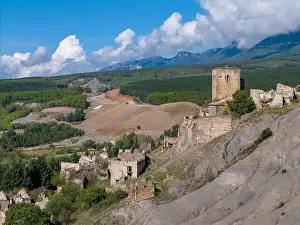 Ghost Town Prints: Aerial drone photo of the abandoned ghost town named Esco