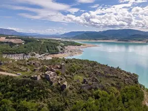 Ghost Town Prints: Aerial drone photo of the abandoned ghost town named Tiermas