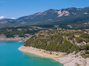 Ghost Town Prints: Aerial drone photo of the abandoned ghost town named Tiermas