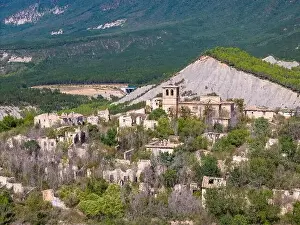 Ghost Town Prints: Aerial drone photo of the abandoned ghost town named Tiermas