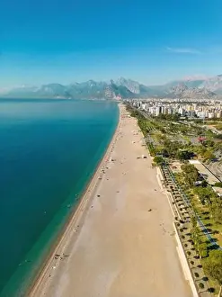 Konyaalti Prints: Aerial drone photo of Antalya Konyaalti beach and cliffs