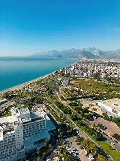 Konyaalti Prints: Aerial drone photo of Antalya Konyaalti beach and cliffs