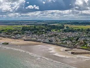 D Day Prints: Aerial drone photo of Arromanches les Bains in Normandy France