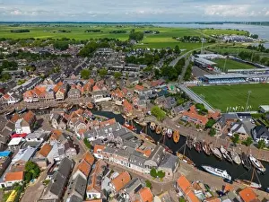 Spakenburg Prints: Aerial drone photo of Bunschoten and Spakenburg in the Netherlands