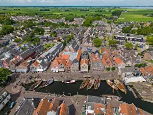 Aerial drone photo of Bunschoten and Spakenburg in the Netherlands