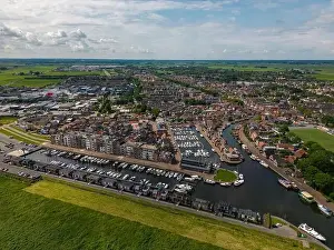 Spakenburg Prints: Aerial drone photo of Bunschoten and Spakenburg in the Netherlands