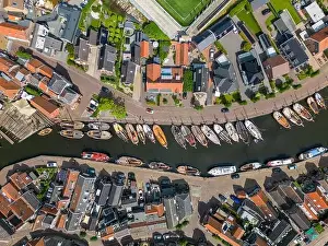 Spakenburg Prints: Aerial drone photo of Bunschoten and Spakenburg in the Netherlands