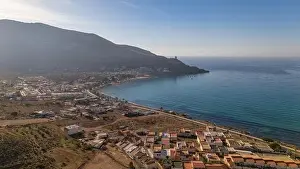 Costa Calida Prints: Aerial drone photo of the coastal town named La Azohia in the Costa Calida, Spain