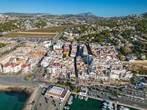 Costa Blanca Prints: Aerial drone photo of the coastal town named Moraira