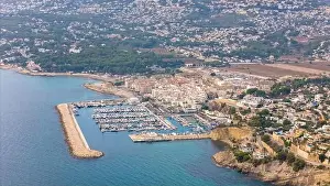 Costa Blanca Prints: Aerial drone photo of the coastal town named Moraira