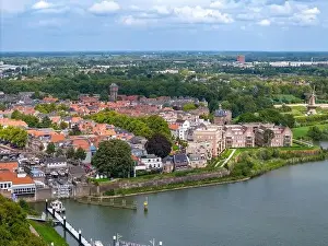 Aerial drone photo of Gorinchem. Gorinchem is a city in the Netherlands with a old city centre