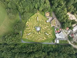 Crossroads Prints: Aerial drone photo of labyrinth maze at the Drielanden punt