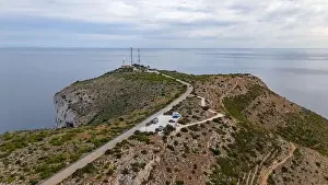 Javea Prints: Aerial drone photo of the lighthouse on the cliffs of Cap de Sant Antoni