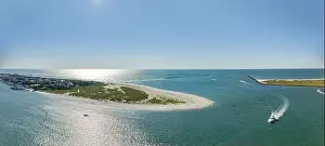 Stitched Photo Prints: Aerial drone photo of the masonboro inlet Wrightsville Beach NC Outer Banks