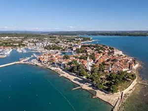 Adriatic Sea Prints: Aerial drone photo of Novigrad