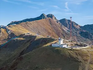 Old Tower Prints: Aerial drone photo of the old radio tower of old sud in El pas de la casa