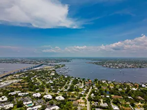 Florida Prints: Aerial drone photo Roosevelt Bridge Stuart Florida St Lucie River