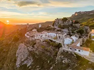 Costa Blanca Prints: Aerial drone photo of the Spanish mountain town named El Castell de Guadalest