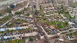 Mavic 3 Prints: Aerial drone photo of St Saviours Road in the Larkhall area of Bath UK. (01-12-2023)