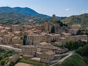 Zaragoza Prints: Aerial drone photo of the town named Sos Del Rey Catolico in the province of Zaragoza