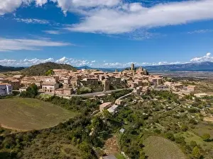 Zaragoza Prints: Aerial drone photo of the town named Sos Del Rey Catolico in the province of Zaragoza