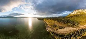 Curvy Road Prints: Aerial Drone Shot. Taken near Atlin, Yukon, Canada