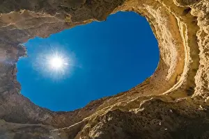 Albandeira Prints: Aerial drone view of the Albandeira Beach (Praia da Albandeira) in Lagoa