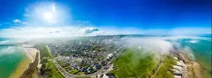 Folkestone Prints: Aerial drone view of the english coast in Folkestone, Kent