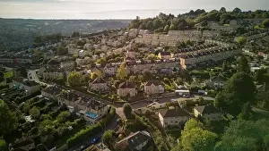 Mavic 3 Prints: Aerial drone view over Fairfield Park Road, Bath UK. (17-10-2023)
