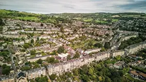 Mavic 3 Prints: Aerial drone view over Larkhall and Fairfield Park, Bath UK. (24-08-2023)