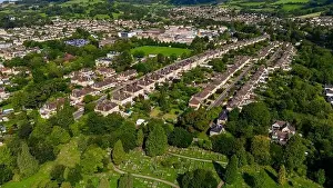 Mavic 3 Prints: Aerial drone view looking along Cedric Road, Bath UK. (22-08-2023)