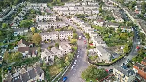 Mavic 3 Prints: Aerial drone view of Marshfield Way, in the Fairfield Park part of Bath UK. (17-10-2023)