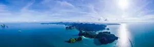 Andaman Sea Prints: Aerial drone view of Railay beach Krabi Thailand