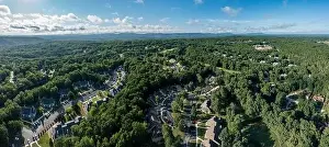 Holiday Home Prints: Aerial drone view of a residential golf and vacation community development in Fairfield Glade Tennessee