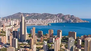 Benidorm Prints: Aerial drone view of the skyline of Benidorm