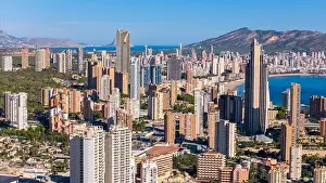 Benidorm Prints: Aerial drone view of the skyline of Benidorm