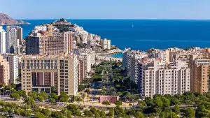 Benidorm Prints: Aerial drone view of the skyline of Benidorm