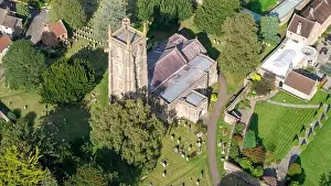 Mavic 3 Prints: Aerial drone view over St Andrews Church, Chew Magna, Bristol, UK. (03-09-2023)