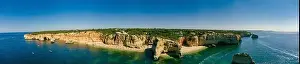 Marinha Prints: Aerial drone views of Praia da Marinha and Malhada do Baraco - beaches in Algarve