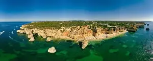 Marinha Prints: Aerial drone views of Praia da Marinha and Malhada do Baraco - beaches in Algarve