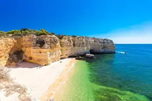Marinha Prints: Aerial drone views of Praia da Marinha and Malhada do Baraco - beaches in Algarve
