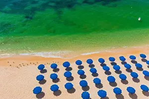 Aerial drone views of Praia da Marinha and Malhada do Baraco - beaches in Algarve, Portugal