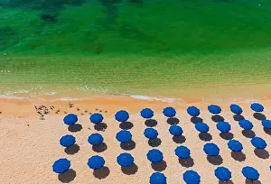 Marinha Prints: Aerial drone views of Praia da Marinha and Malhada do Baraco - beaches in Algarve